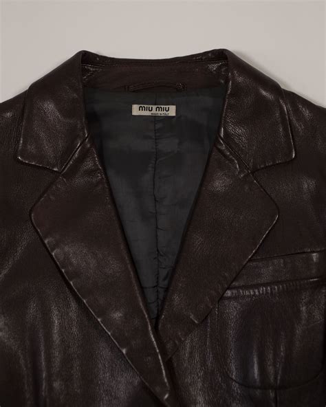 miu miu vintage leather jacket|leather MIU MIU Men Jackets .